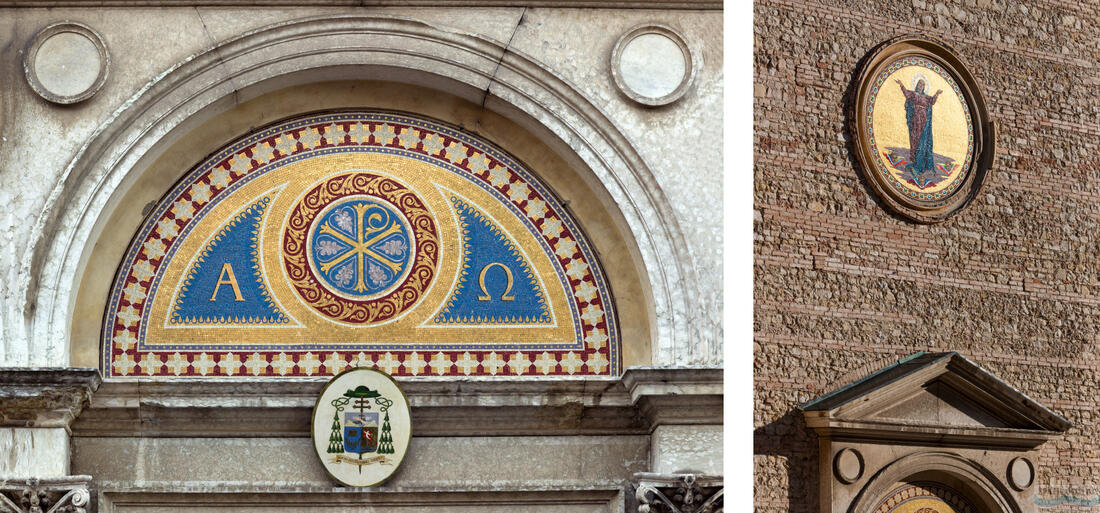 Mosaici allingresso del Duomo di Asolo