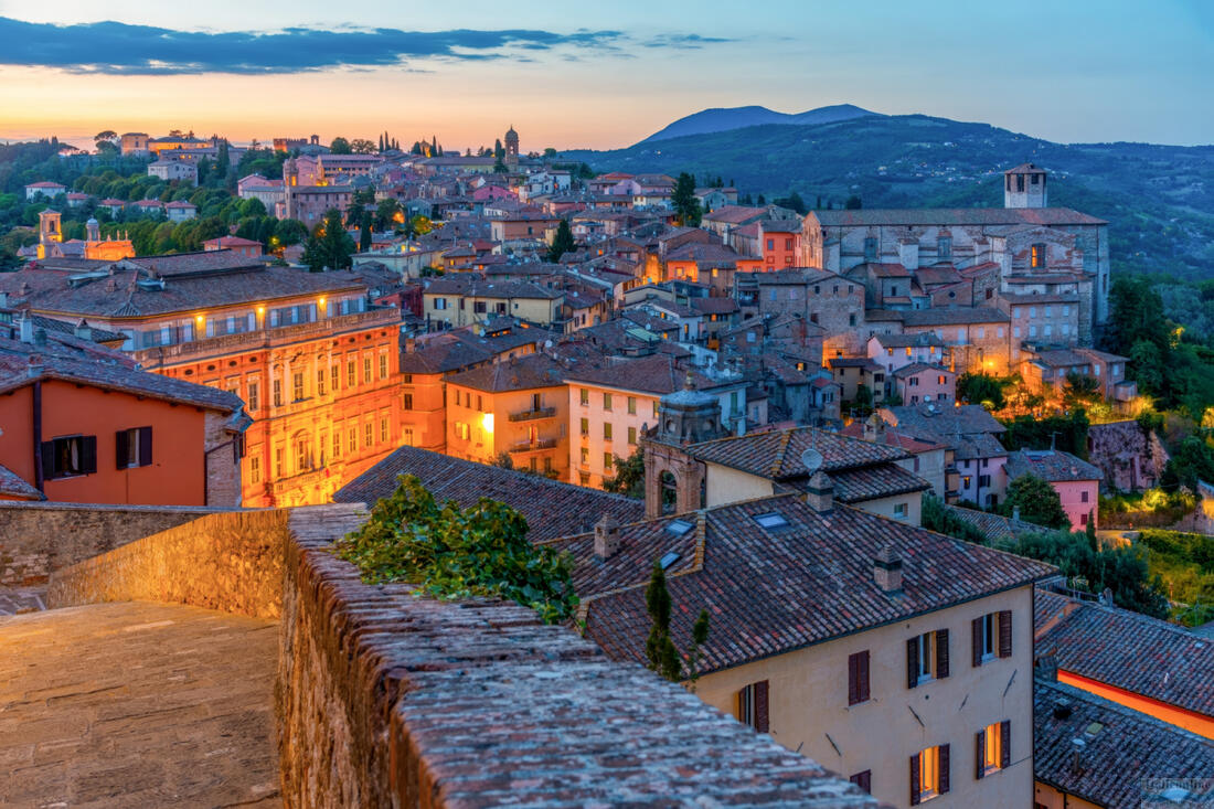 Porta Sole - kilátás Perugia